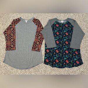 Five Lularoe 3/4 Sleeve Shirts